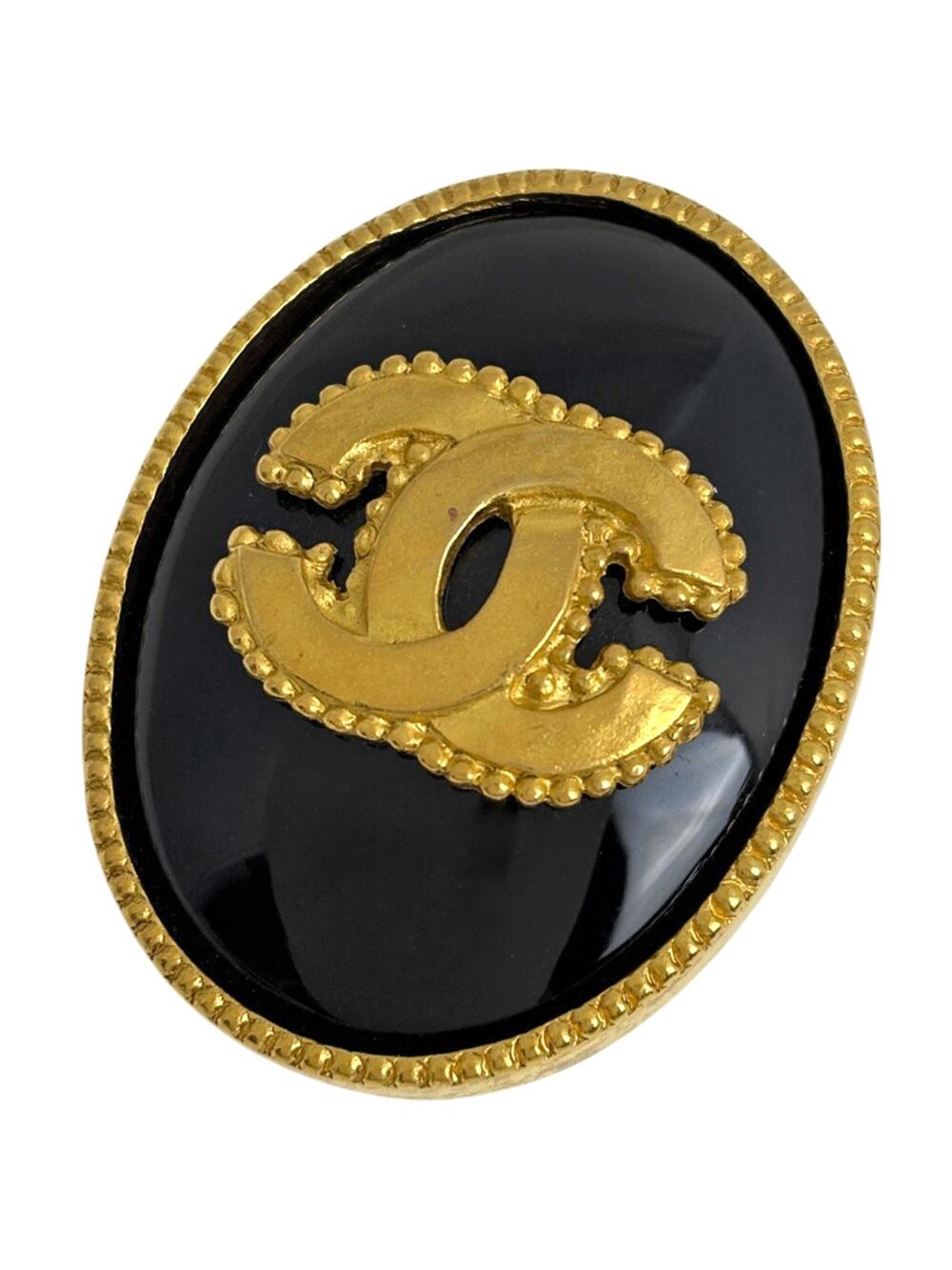 Chanel Cc Logo Brooch Gold-Tone Metal #299394C16B